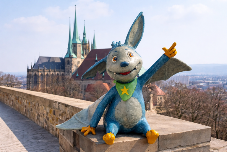 „Fidi“ – das Fledermausmaskottchen des KiKA